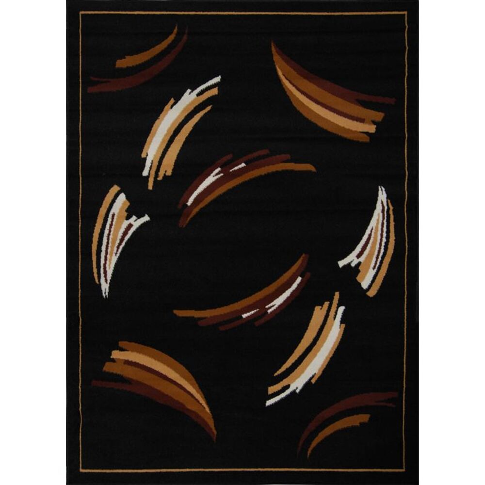 Home Dynamix Area Rugs: Zone: 847: Modern Streaks Ebony Rug 3' 7"x5' 3